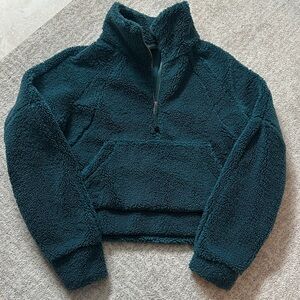 Lululemon Scuba Oversized Fleece Funnel Neck, XS/S Green Jasper